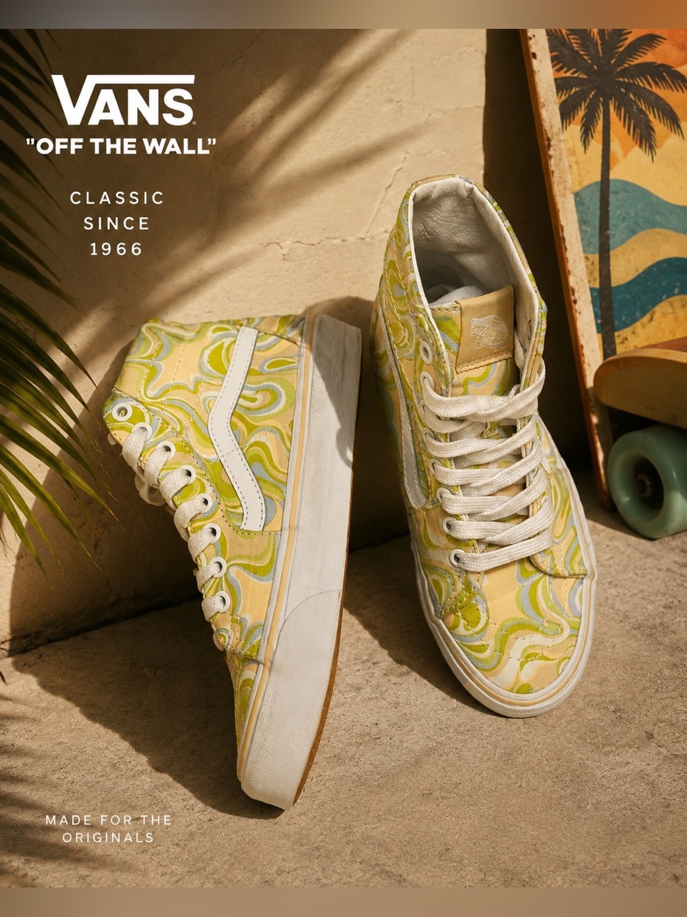 ✨Vans Sk8-Hi Pastel Psychedelic Swirl Print High Top Sneakers - Size Women’s 6.5